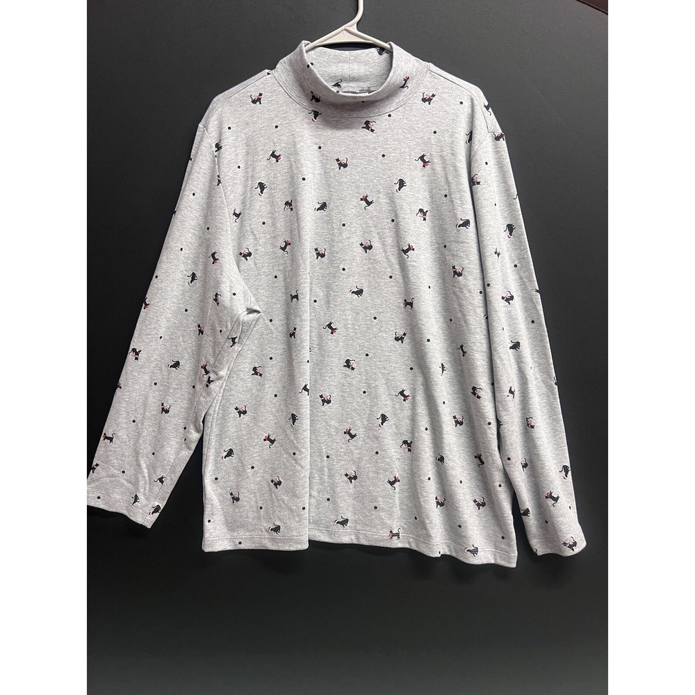 Karen Scott Turtleneck sweater top‎   Printed  3X